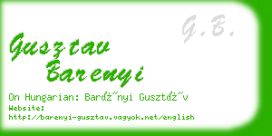 gusztav barenyi business card